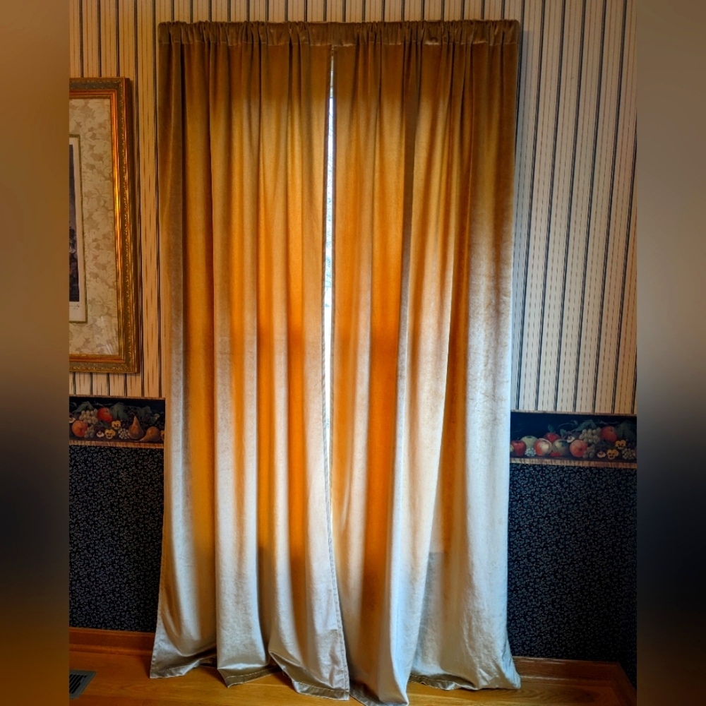 Velvet Curtains Gold 4 panels